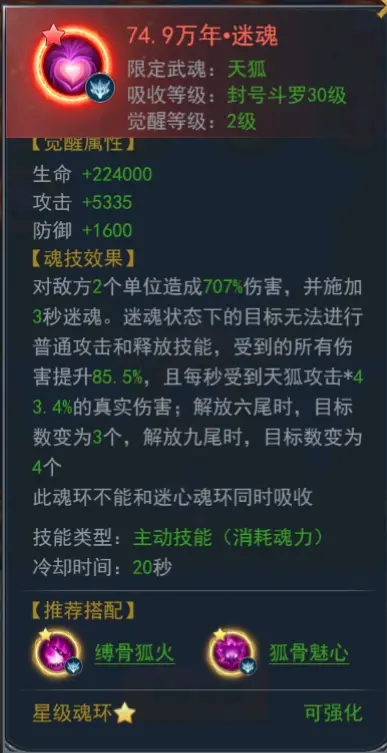 《斗罗大陆》天狐魂环搭配