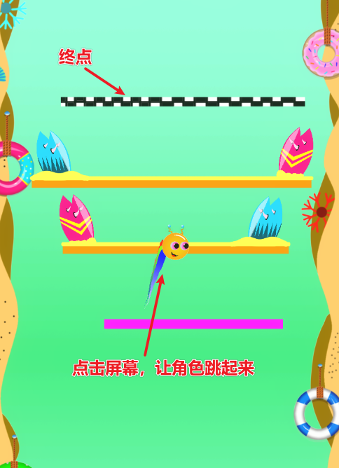 沙滩跳跃游戏:Beach