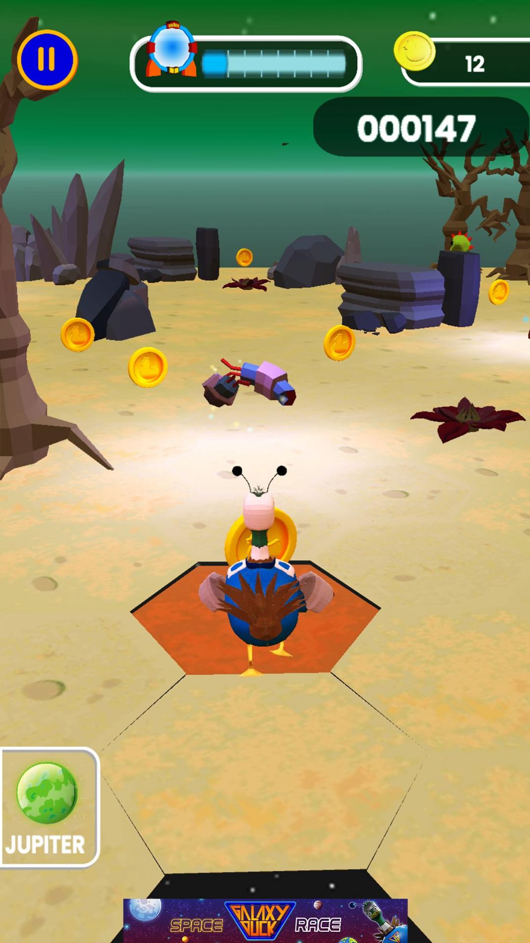 银河鸭太空奔跑游戏安卓版（Galaxy Duck Space Run）图片1