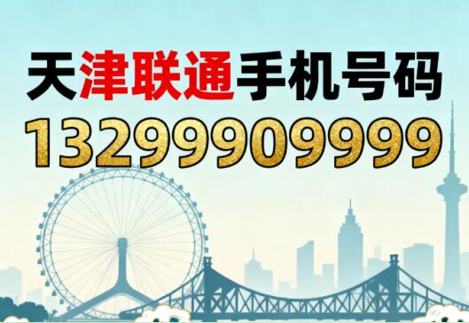 天津联通手机号码13299909999 蕴藏长久稳固的吉祥寓意