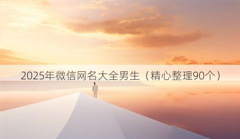 2025年微信网名大全男生有哪些