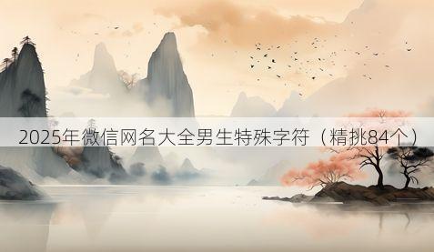 2025年微信网名大全男生特殊字符有哪些