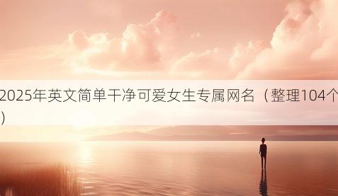 2025年英文简单干净可爱女生专属网名有哪些