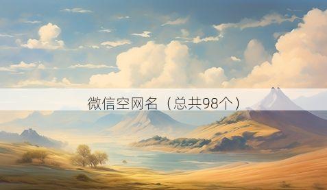 微信空网名有哪些