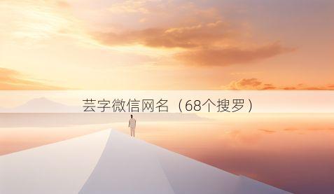 芸字微信网名有哪些
