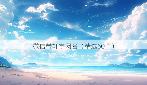 微信带轩字网名有哪些