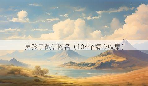 男孩子微信网名有哪些