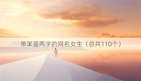 带笨蛋两字的网名女生有哪些
