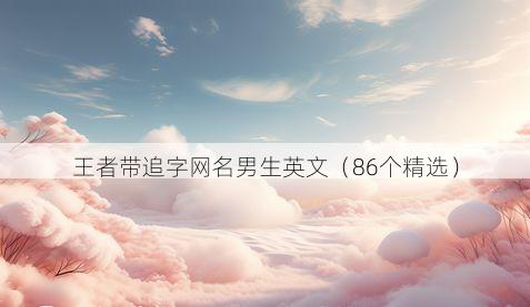 王者带追字网名男生英文有哪些