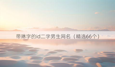 带琳字的id二字男生网名有哪些
