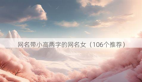 网名带小高两字的网名女有哪些