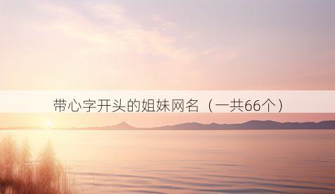 带心字开头的姐妹网名有哪些