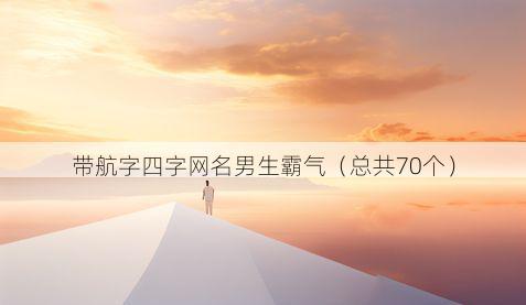 带航字四字网名男生霸气有哪些