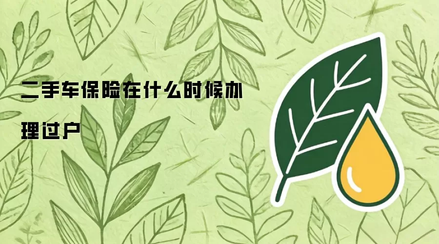 二手车保险在什么时候办理过户