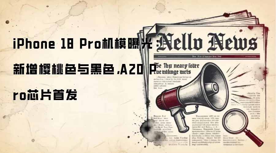 iPhone 18 Pro机模曝光：新增樱桃色与黑色，A20 Pro芯片首发