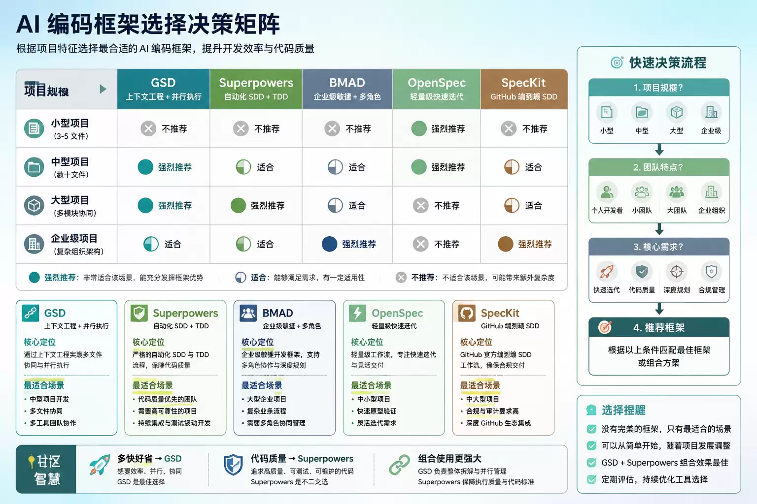 框架选择决策矩阵图
