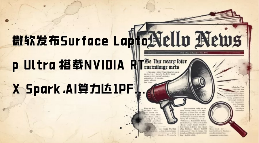 微软发布Surface Laptop Ultra：搭载NVIDIA RTX Spark，AI算力达1PFLOPS
