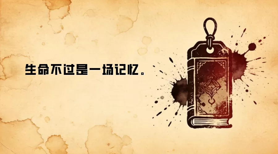 生命不过是一场记忆。
