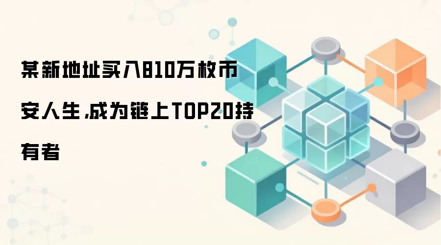 某新地址买入810万枚币安人生，成为链上TOP20持有者