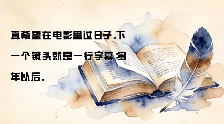 真希望在电影里过日子,下一个镜头就是一行字幕:多年以后。