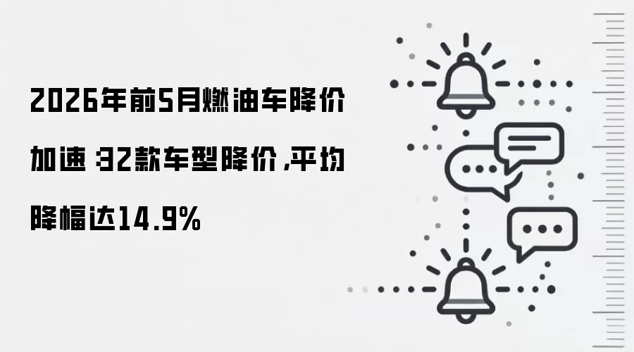2026年前5月燃油车降价加速：32款车型降价，平均降幅达14.9%