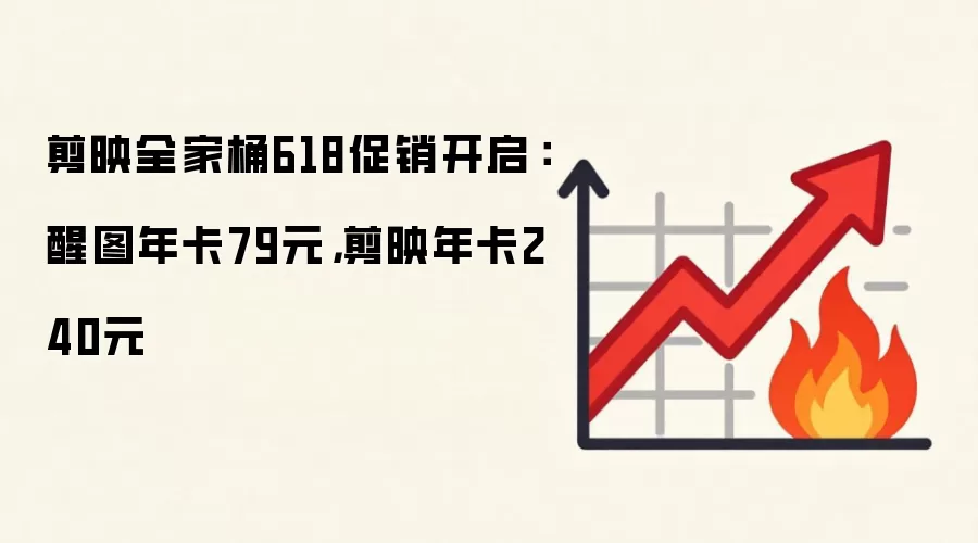 剪映全家桶618促销开启：醒图年卡79元，剪映年卡240元