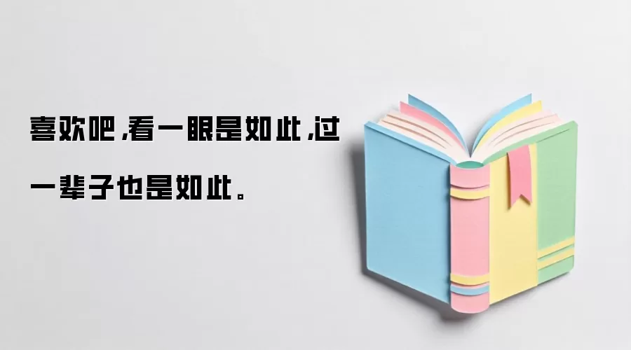 喜欢吧，看一眼是如此，过一辈子也是如此。
