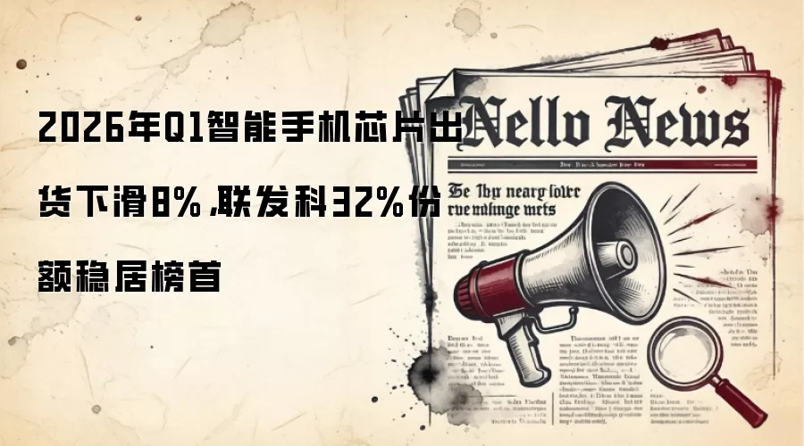 2026年Q1智能手机芯片出货下滑8%，联发科32%份额稳居榜首