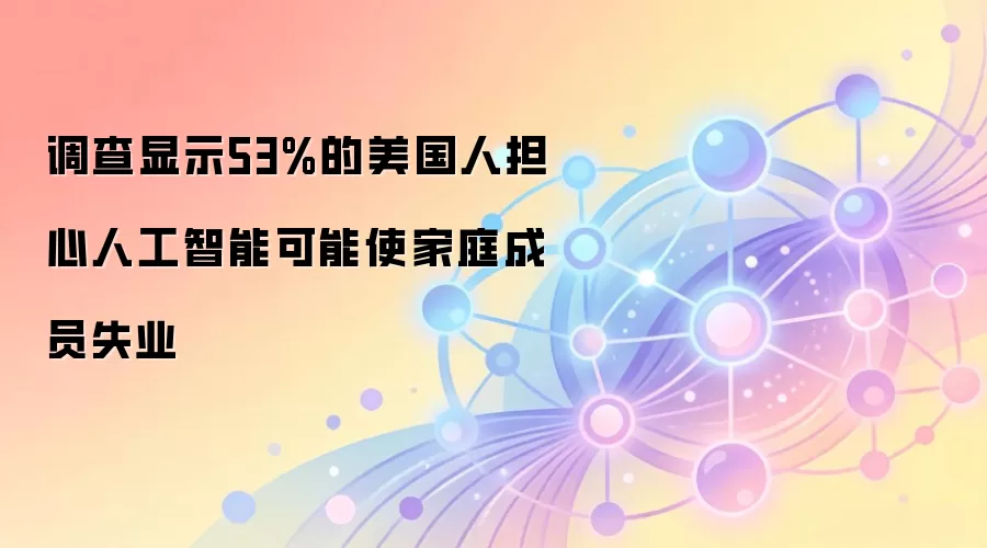 调查显示53%的美国人担心人工智能可能使家庭成员失业