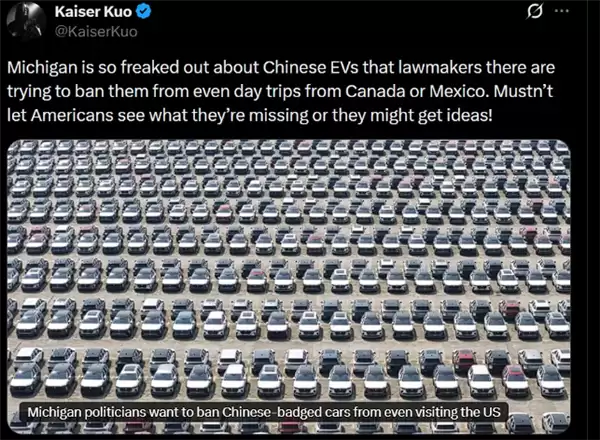 害怕美国人看到中国车 两议员想了个馊主意