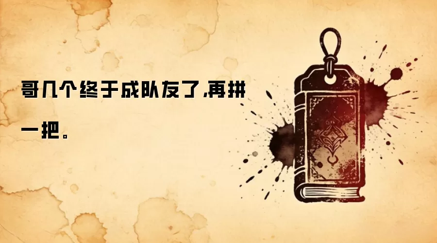 哥几个终于成队友了，再拼一把。