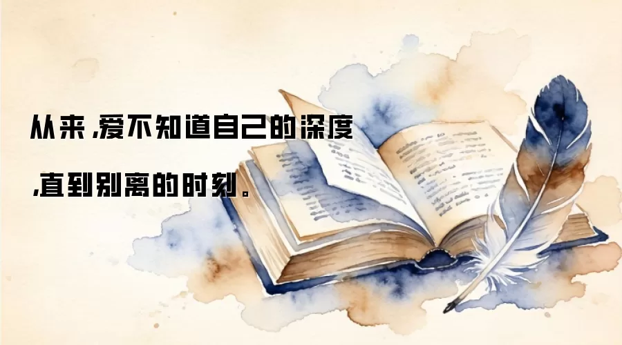 从来，爱不知道自己的深度，直到别离的时刻。