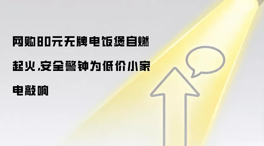 网购80元无牌电饭煲自燃起火，安全警钟为低价小家电敲响
