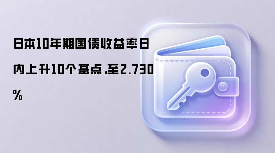 日本10年期国债收益率日内上升10个基点，至2.730%
