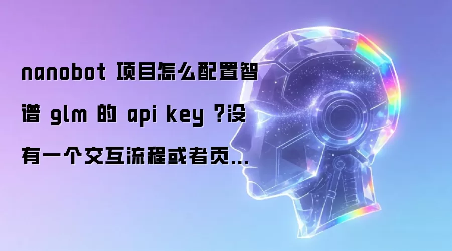 nanobot 项目怎么配置智谱 glm 的 api key？
