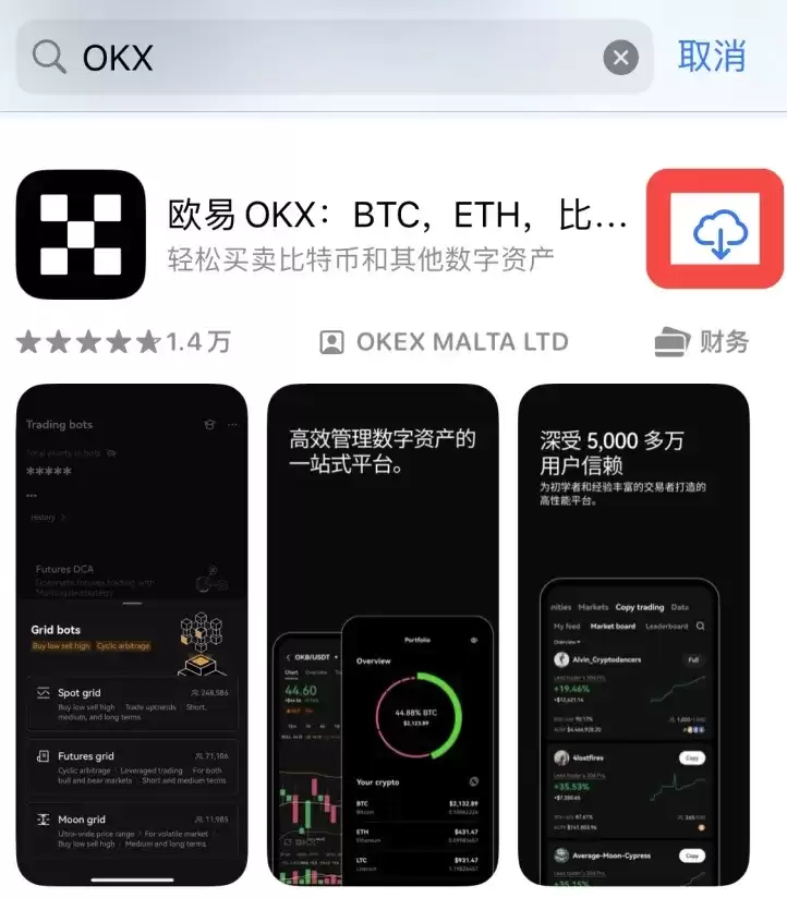 网站截图 - App Store OKX应用页