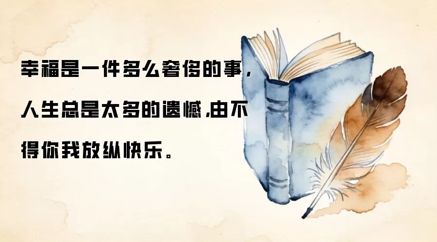 幸福是一件多么奢侈的事，人生总是太多的遗憾，由不得你我放纵快乐。