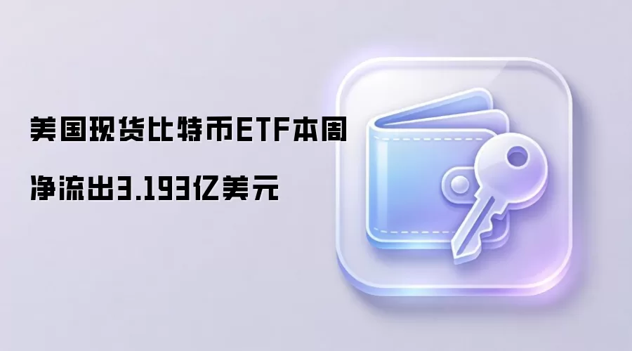美国现货比特币ETF本周净流出3.193亿美元