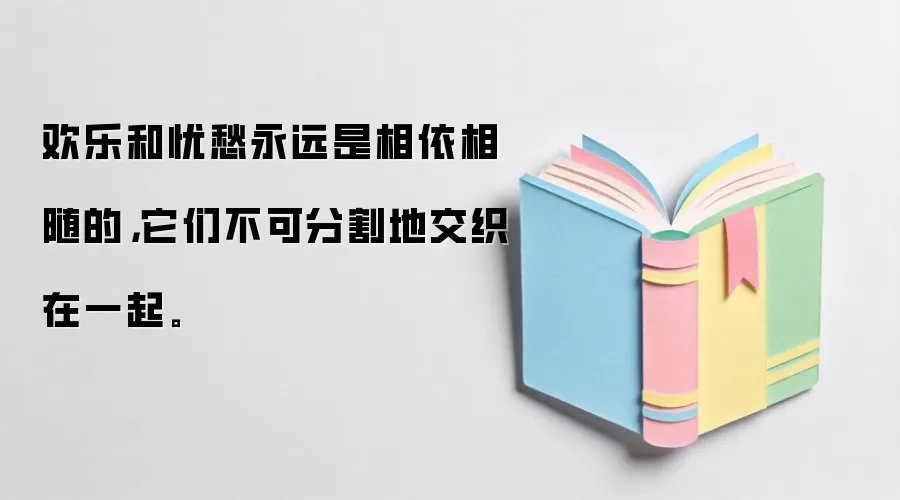 欢乐和忧愁永远是相依相随的，它们不可分割地交织在一起。