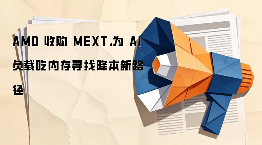 AMD 收购 MEXT，为 AI 负载吃内存寻找降本新路径