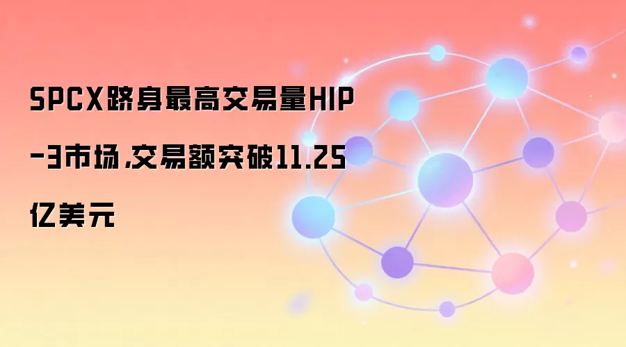 SPCX跻身最高交易量HIP-3市场，交易额突破11.25亿美元