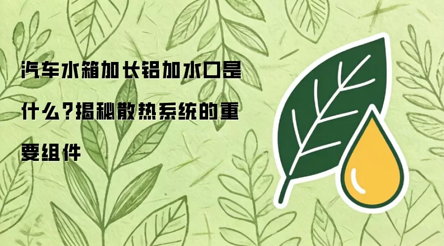 汽车水箱加长铝加水口是什么？揭秘散热系统的重要组件