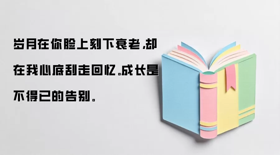 岁月在你脸上刻下衰老，却在我心底刮走回忆。成长是不得已的告别。