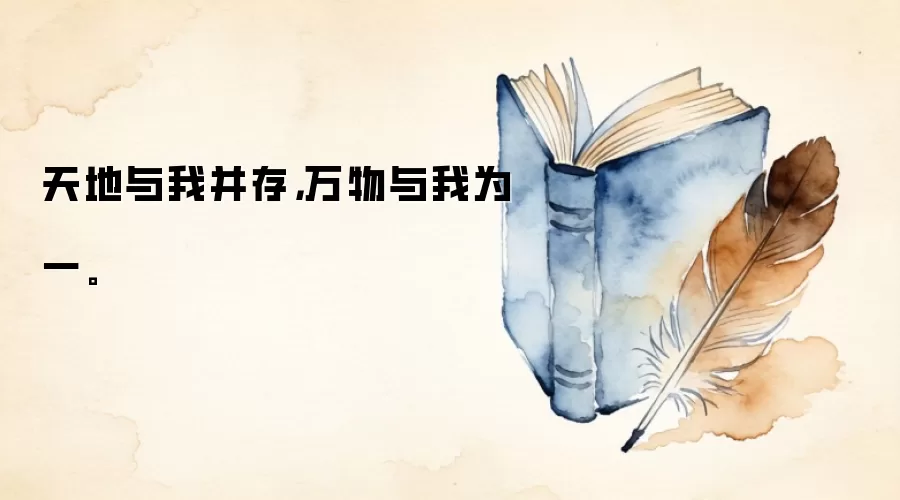 天地与我并存，万物与我为一。
