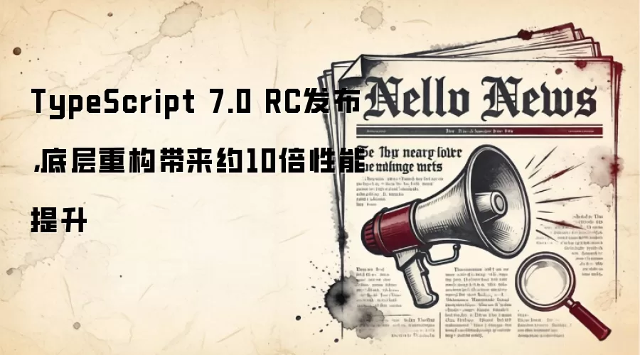 TypeScript 7.0 RC发布，底层重构带来约10倍性能提升