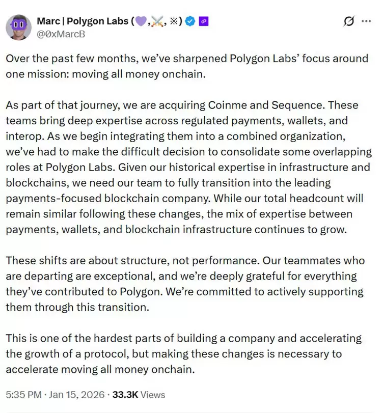 Polygon裁员押注稳定币支付