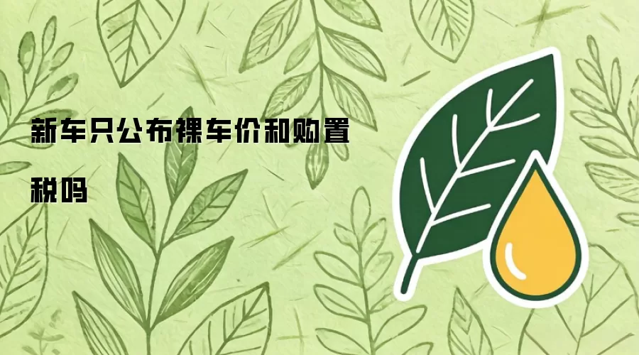 新车只公布裸车价和购置税吗