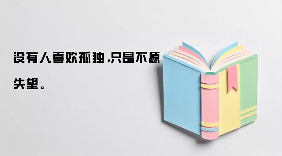 没有人喜欢孤独，只是不愿失望。