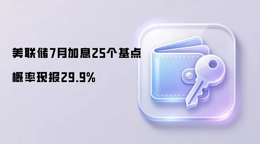 美联储7月加息25个基点概率现报29.9%