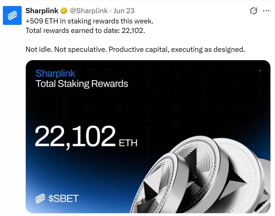 Sharplink在暂停8个月后买入ETH,代币跌至2026年低点